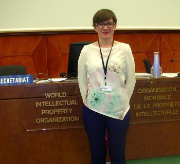 Barbara Szczepańska, EIFL-IP coordinator in Poland, participates in negotiations at the World Intellectual Property Organization in Geneva Barbara Szczepańska, EIFL-IP coordinator in Poland, participates in negotiations at the World Intellectual Property Organization in Geneva