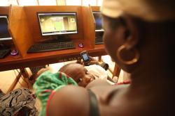 Rosina Atchulo lives in Kanvili, just outside Tamale in Northern Ghana, where roads and internet access can be poor, leaving many pregnant women without access to information and professional medical support. Photo credit: Iain Marlow