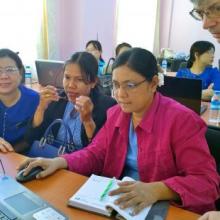 A group of librarians attending EIFL OA training at the University of  Mandalay.