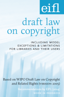 Photo of the EIFL draft law booklet cover. Photo of the EIFL draft law booklet cover.