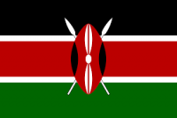 Kenya flag black, rad and green horizontal stripes