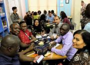 A group of participants in IYALI 2018 at an unconference session in Yogyakarta City Library, Indonesia.