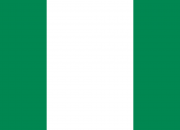 flag of Nigeria - 3 vertical bands, green, white, green. 