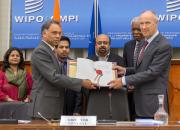 Photo of India presenting its ratification papers to WIPO in June 2014 to ratify the Marrakesh Treaty in June 2014