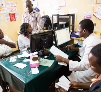 Health workers and researchers at Embu General Provincial Hospital in eastern Kenya  working on open access research online.