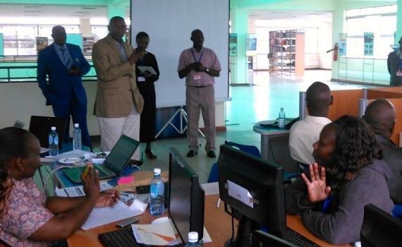 Kenyan librarians at the opening ceremony of the training in Nakuru Library.