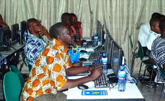 Librarians at a training workshop in Ghana.