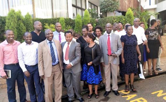 Representatives of university management, libraries and researchers after a open access policy development workshop in Nairobi, Kenyan in 2019.