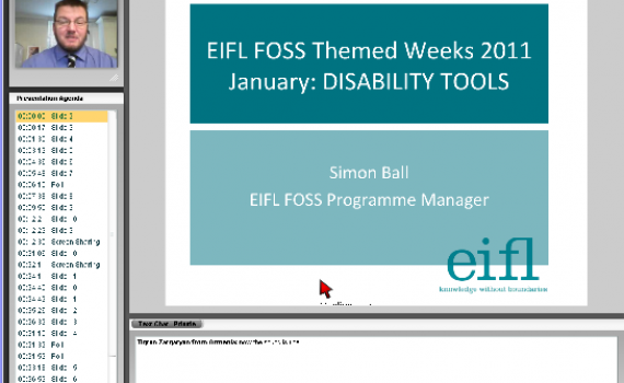 In picture: Mr. Simon Ball is giving an online presentation on disability tools 