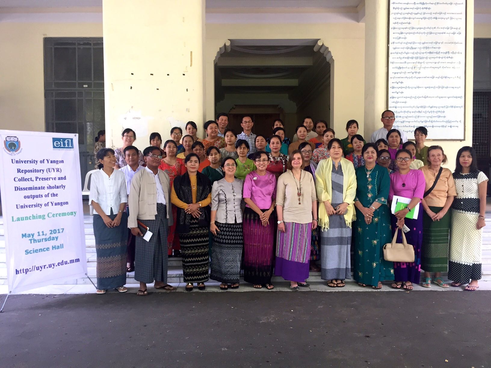 Participants at the launch of University of Yangon’s open access repository.